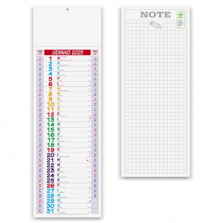 ART. 240 Calendario olandese gr 70 multicolor  F.to 14x47 cm